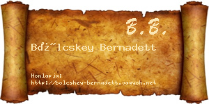 Bölcskey Bernadett névjegykártya