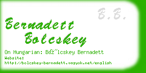 bernadett bolcskey business card